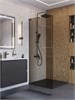 BELBAGNO Uno Душевая перегородка ширина 90 см, профиль - оружейная сталь / стекло - Бронза UNO-L-1-TB-90-BR-GM