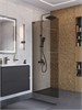BELBAGNO Uno Душевая перегородка ширина 90 см, профиль - оружейная сталь / стекло - Бронза UNO-L-1-TB-90-BR-GM
