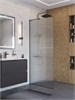 BELBAGNO Uno Душевая перегородка ширина 90 см, профиль - оружейная сталь / стекло - прозрачное UNO-L-1-TB-90-FL-GM