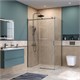 BELBAGNO Soft Close-2 Душевой уголок прямоугольный размер 130x80 см профиль - оружейная сталь / стекло - прозрачное, двери раздвижные SOFT_CLOSE-2-AH-1-130/80-C-GM