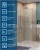 BELBAGNO Soft Close-1 Душевой уголок прямоугольный размер 100x90 см профиль - хром / стекло - прозрачное, двери раздвижные SOFT_CLOSE-1-AH-1-100/90-C-Cr