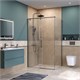 BELBAGNO Soft Close-1 Душевой уголок прямоугольный размер 110x80 см профиль - оружейная сталь / стекло - прозрачное, двери раздвижные SOFT_CLOSE-1-AH-1-110/80-C-GM