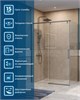 BELBAGNO Soft Close-1 Душевой уголок прямоугольный размер 130x80 см профиль - оружейная сталь / стекло - прозрачное, двери раздвижные SOFT_CLOSE-1-AH-1-130/80-C-GM