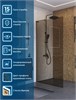 BELBAGNO Uno Душевая перегородка ширина 100 см, профиль - оружейная сталь / стекло - Бронза UNO-L-1-TB-100-BR-GM