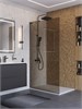 BELBAGNO Uno Душевая перегородка ширина 100 см, профиль - оружейная сталь / стекло - Бронза UNO-L-1-TB-100-BR-GM