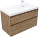 AQUANET Тумба с раковиной Nova Lite 2.0 100 R 2 ящ. цв. дуб рустикальный AQUANET-365913