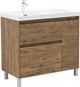 AQUANET Тумба с раковиной Nova Lite 2.0 90 L напольная цв. дуб рустикальный AQUANET-365925