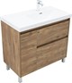 AQUANET Тумба с раковиной Nova Lite 2.0 90 R напольная цв. дуб рустикальный AQUANET-365930