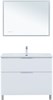 AQUANET Тумба с раковиной Алвита new 100 (Flat) напольная 2 ящ. цв. белый матовый AQUANET-345671