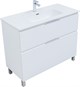 AQUANET Тумба с раковиной Алвита new 100 (Flat) напольная 2 ящ. цв. белый матовый AQUANET-345671