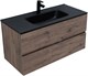 AQUANET Тумба с раковиной Алвита new 100 2 ящ. цв.дуб веллингтон табак AQUANET-335684