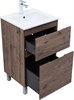 AQUANET Тумба с раковиной Алвита new 50 (Flash) напольная 2 ящ. цв.дуб веллингтон табак AQUANET-345684