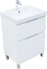 AQUANET Тумба с раковиной Алвита new 60 (Flash) напольная 2 ящ. цв. белый матовый AQUANET-345685