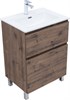 AQUANET Тумба с раковиной Алвита new 60 (Flash) напольная 2 ящ. цв.дуб веллингтон табак AQUANET-345686