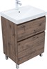 AQUANET Тумба с раковиной Алвита new 60 (Flat) напольная 2 ящ. цв.дуб веллингтон табак AQUANET-345676