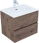 AQUANET Тумба с раковиной Алвита new 60 2 ящ. цв.дуб веллингтон табак AQUANET-335685