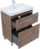 AQUANET Тумба с раковиной Алвита new 70 (Flat) напольная 2 ящ. цв.дуб веллингтон табак AQUANET-345678