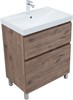 AQUANET Тумба с раковиной Алвита new 70 (Flat) напольная 2 ящ. цв.дуб веллингтон табак AQUANET-345678