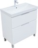 AQUANET Тумба с раковиной Алвита new 80 (Flash) напольная 2 ящ. цв. белый матовый AQUANET-345689