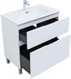 AQUANET Тумба с раковиной Алвита new 80 (Flash) напольная 2 ящ. цв. белый матовый AQUANET-345689