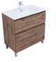 AQUANET Тумба с раковиной Алвита new 80 (Flat) напольная 2 ящ. цв.дуб веллингтон табак AQUANET-345680