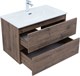 AQUANET Тумба с раковиной Алвита new 80 2 ящ. цв.дуб веллингтон табак AQUANET-335687