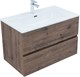 AQUANET Тумба с раковиной Алвита new 80 2 ящ. цв.дуб веллингтон табак AQUANET-335687