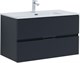 AQUANET Тумба с раковиной Алвита new 90 2 ящ. цв.антрацит AQUANET-306164