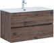 AQUANET Тумба с раковиной Алвита new 90 2 ящ. цв.дуб веллингтон табак AQUANET-335688