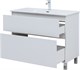 AQUANET Тумба с раковиной Вега 100 (Flat) напольная 2 ящ. цв. белый глянец AQUANET-345379
