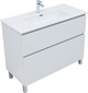AQUANET Тумба с раковиной Вега 100 (Flat) напольная 2 ящ. цв. белый глянец AQUANET-345379