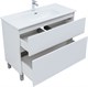 AQUANET Тумба с раковиной Вега 100 (Flat) напольная 2 ящ. цв. белый глянец AQUANET-345379