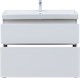 AQUANET Тумба с раковиной Вега 100 (Ирис) напольная 2 ящ. цв. белый глянец AQUANET-345373