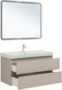 AQUANET Тумба с раковиной Вега 2.0 100 2 ящ. цв.бежевый (раковина Ирис) AQUANET-344756