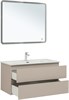 AQUANET Тумба с раковиной Вега 2.0 100 2 ящ. цв.бежевый (раковина Ирис) AQUANET-344756