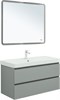 AQUANET Тумба с раковиной Вега 2.0 100 2 ящ. цв.мисти грин (раковина Ирис) AQUANET-344752