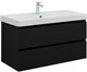 AQUANET Тумба с раковиной Вега 2.0 100 2 ящ. цв.черный (раковина Ирис) AQUANET-344745