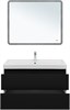 AQUANET Тумба с раковиной Вега 2.0 100 2 ящ. цв.черный (раковина Ирис) AQUANET-344745