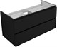 AQUANET Тумба с раковиной Вега 2.0 100 2 ящ. цв.черный (раковина Ирис) AQUANET-344745