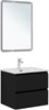 AQUANET Тумба с раковиной Вега 2.0 60 2 ящ. цв.черный (раковина Flat) AQUANET-344764