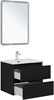 AQUANET Тумба с раковиной Вега 2.0 60 2 ящ. цв.черный (раковина Flat) AQUANET-344764