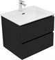 AQUANET Тумба с раковиной Вега 2.0 60 2 ящ. цв.черный (раковина Flat) AQUANET-344764