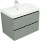 AQUANET Тумба с раковиной Вега 2.0 70 2 ящ. цв.мисти грин (раковина Ирис) AQUANET-344750