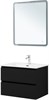 AQUANET Тумба с раковиной Вега 2.0 70 2 ящ. цв.черный (раковина Flat) AQUANET-344766