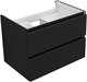 AQUANET Тумба с раковиной Вега 2.0 70 2 ящ. цв.черный (раковина Ирис) AQUANET-344746