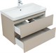 AQUANET Тумба с раковиной Вега 2.0 80 2 ящ. цв.бежевый (раковина Ирис) AQUANET-344754