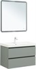 AQUANET Тумба с раковиной Вега 2.0 80 2 ящ. цв.мисти грин (раковина Ирис) AQUANET-344749