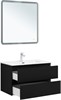 AQUANET Тумба с раковиной Вега 2.0 80 2 ящ. цв.черный (раковина Flat) AQUANET-344767