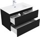 AQUANET Тумба с раковиной Вега 2.0 80 2 ящ. цв.черный (раковина Ирис) AQUANET-344747