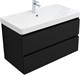 AQUANET Тумба с раковиной Вега 2.0 90 2 ящ. цв.черный (раковина Ирис) AQUANET-344743